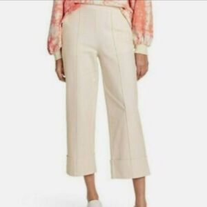 Rachel Comey x Target Wide Leg Cropped Cuffed Pants Cream Size 8